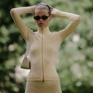 Frankie's Bikinis Carter Cable Knit Sweater (M)